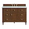 James Martin Vanities 48'' Single Vanity, Mid-Century Walnut w/ 3 CM Eternal Jasmine Pearl Quartz Top 424-V48-WLT-3EJP - alternate 1